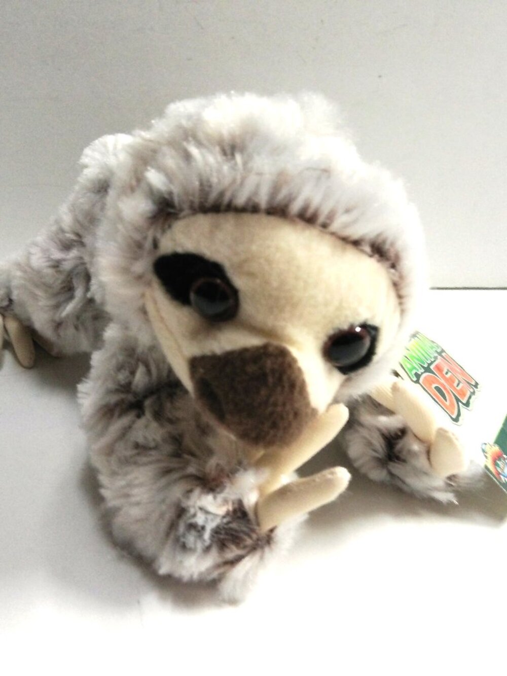 Animal Den SLOTH Stuffed Animal Gray Adventure Planet 8" Long NEW with Tag